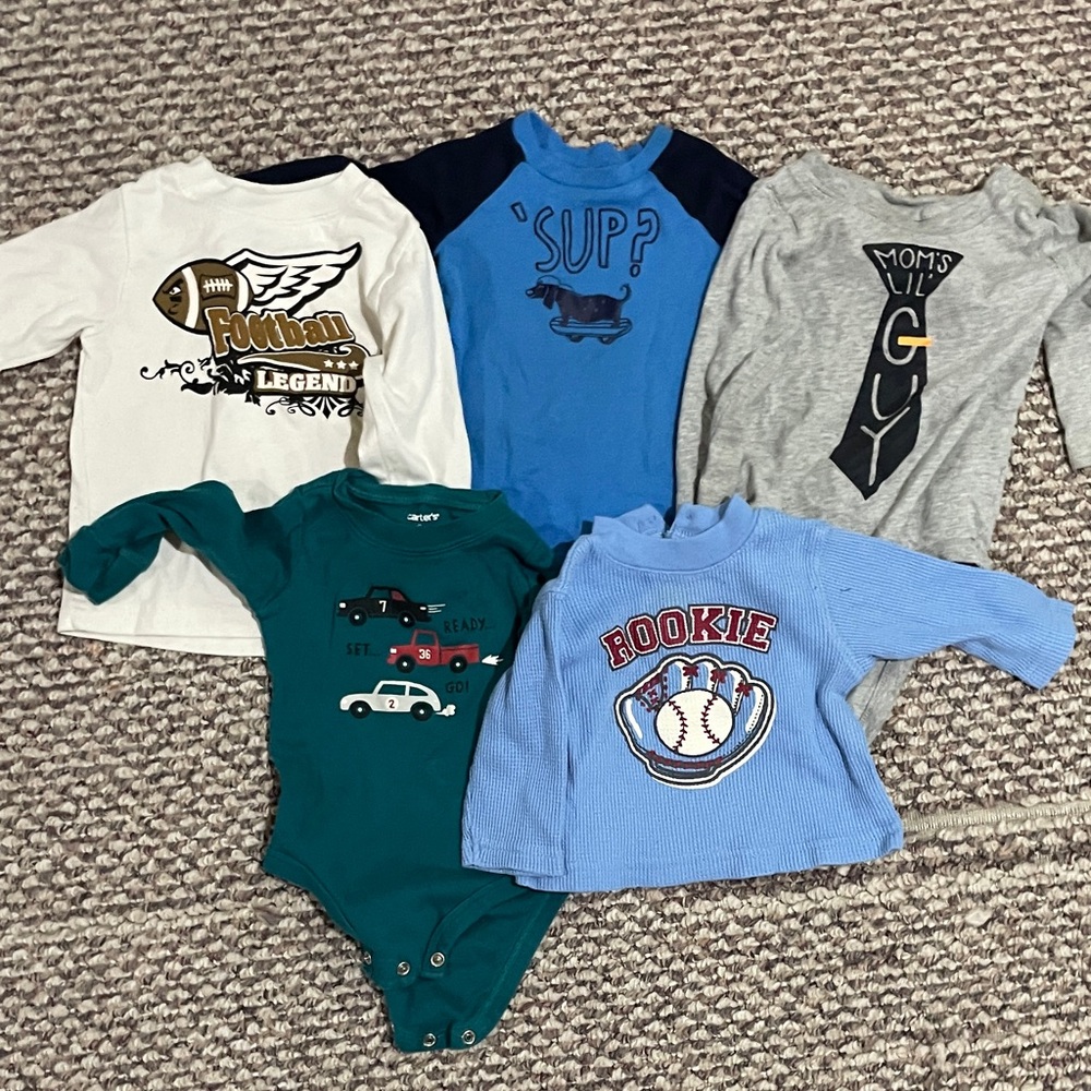 6 month long sleeve onesies/shirts